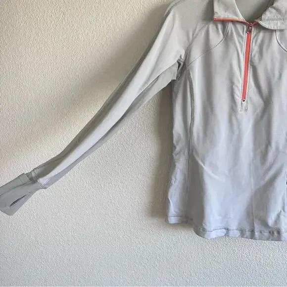 Lululemon Race With Grace 1/2 Zip II Wee Stripe White Silver Spoon - Picture 4 of 14